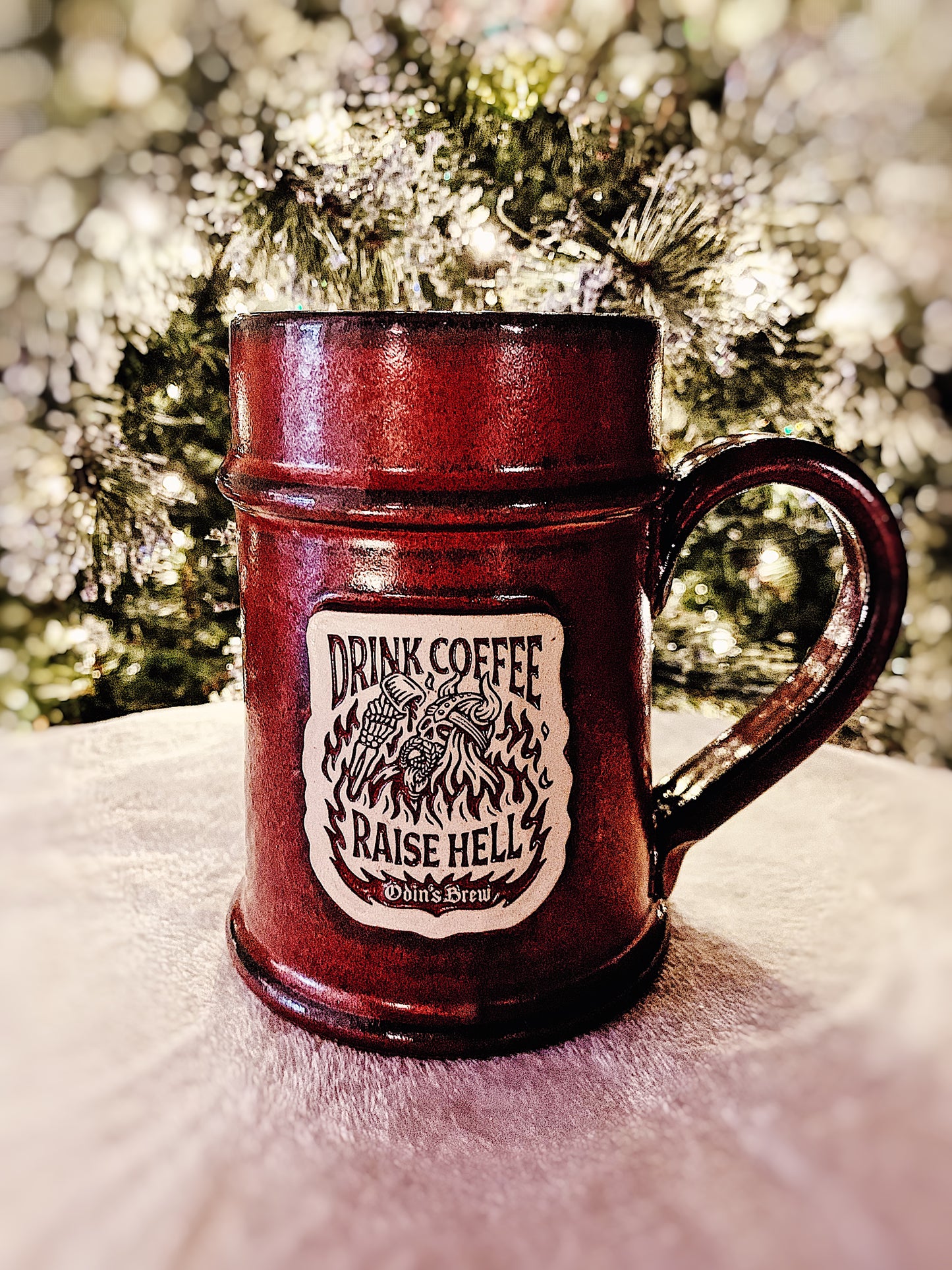 RAISE HELL Mug (Red) - Odin's Brew