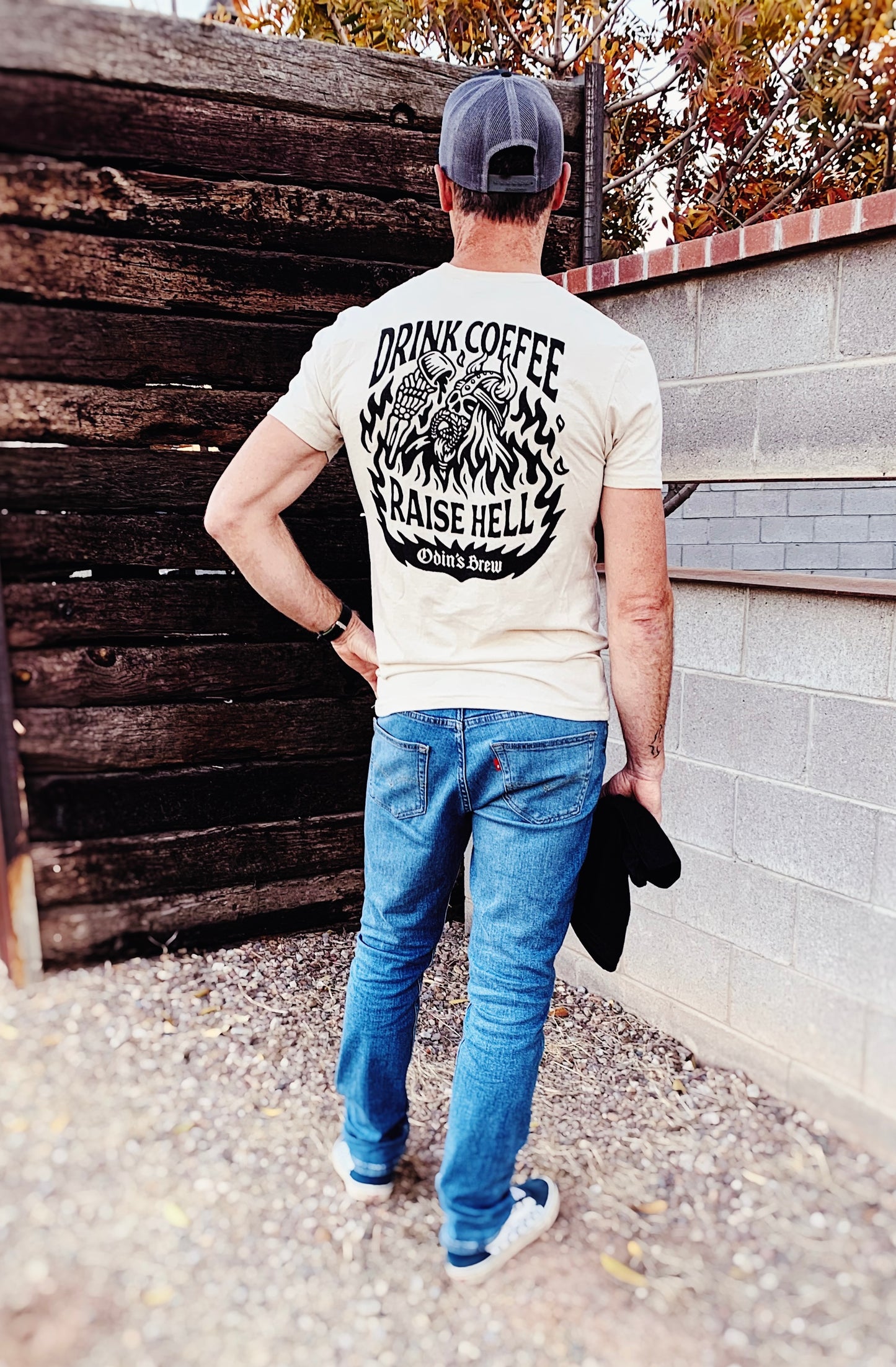 CREAM RAISE HELL T-Shirt - Odin's Brew