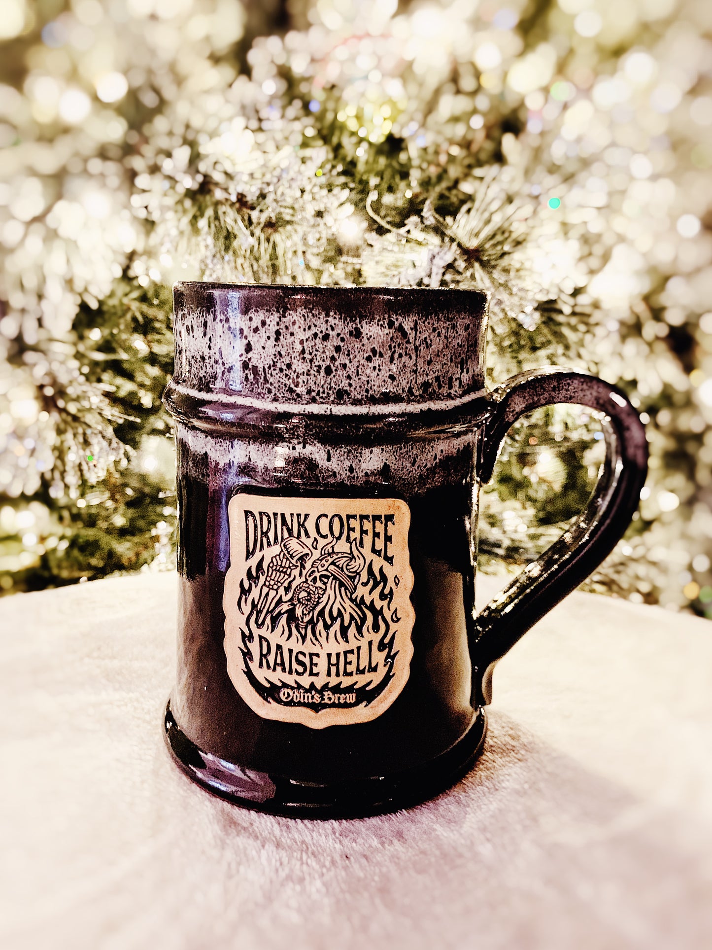 RAISE HELL Mug (Black & White) - Odin's Brew