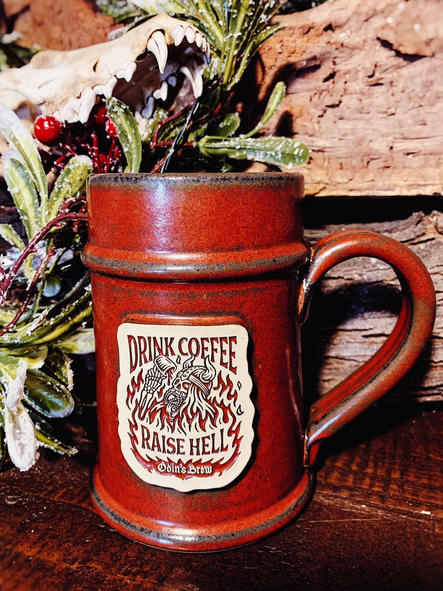 RAISE HELL Mug (Red) - Odin's Brew