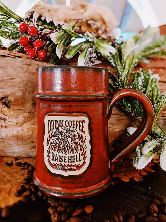 RAISE HELL Mug (Red) - Odin's Brew