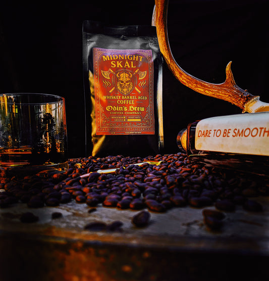 MIDNIGHT SKÅL | RYE WHISKEY BARREL AGED | MEDIUM ROAST ETHIOPIA GUJI